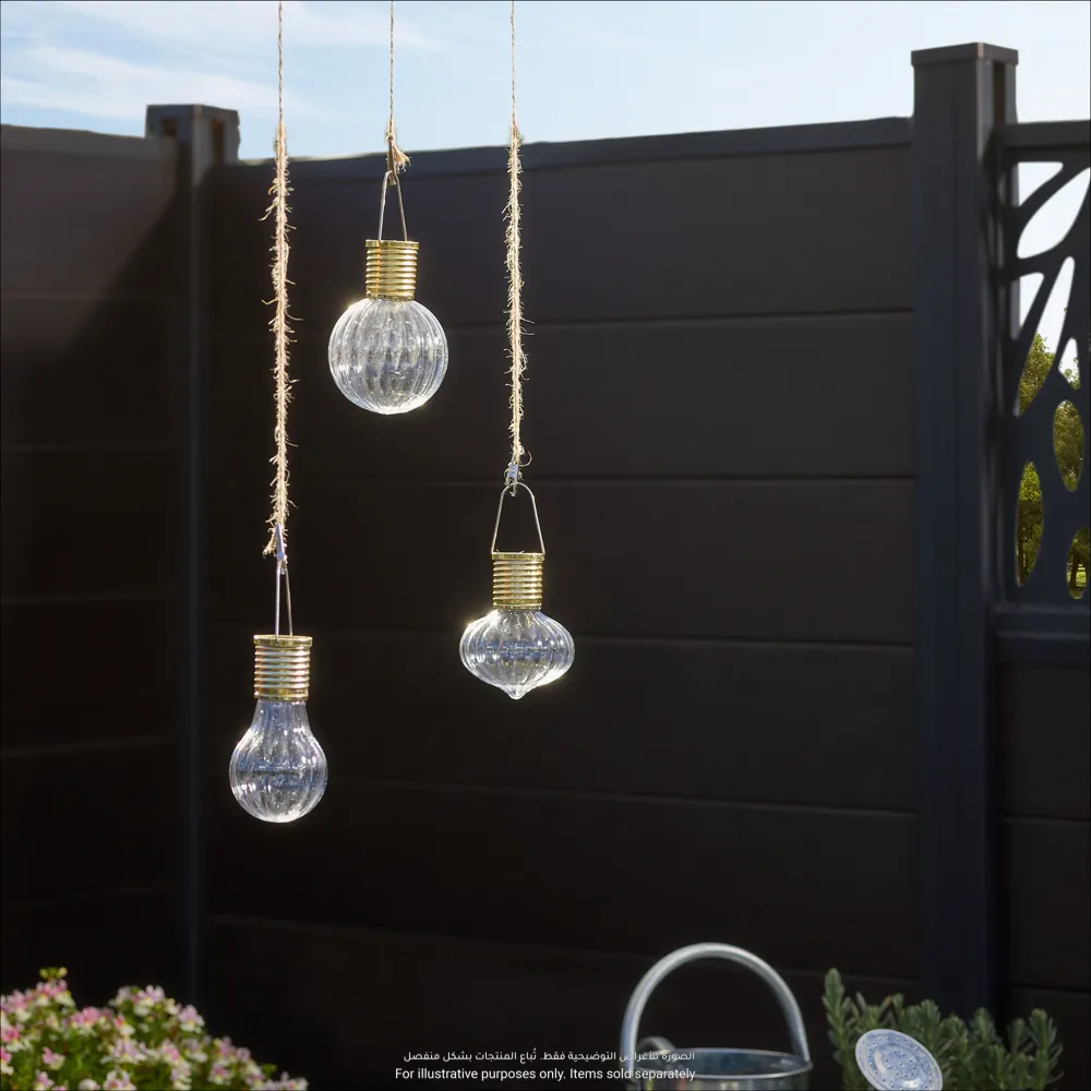 Solar-Powered Hanging Pendants Set (Warm White, 1.2 V, 3 Pc.)