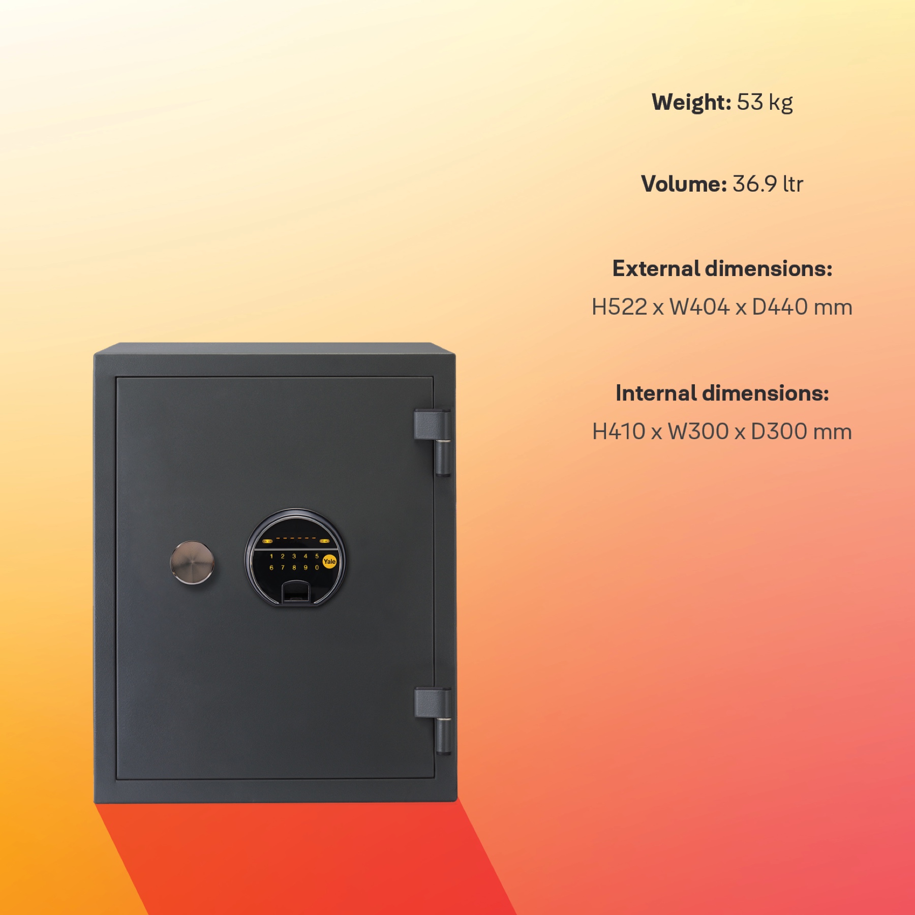 Yale XL Biometric Fire Safe (36 L)