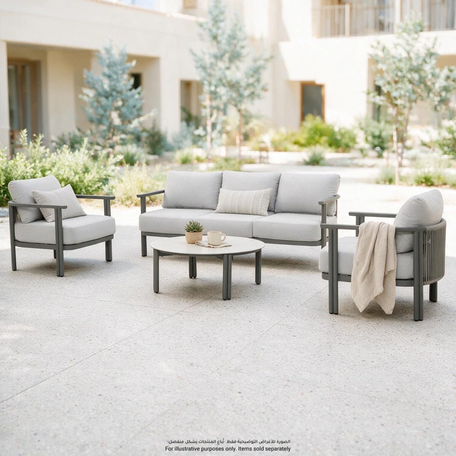 Ayla 5-Seater Aluminum Outdoor Sofa Set (186 x 77 x 61 cm)