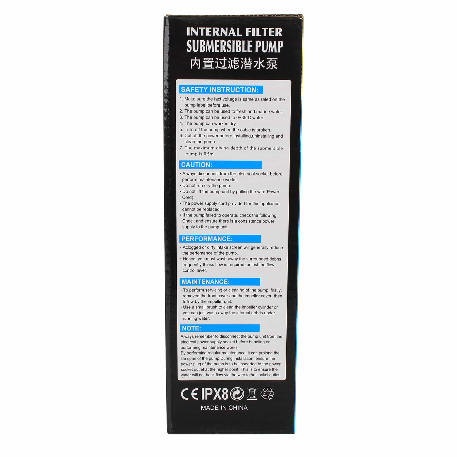 Foshan Internal Filter Submersible Pump, QL-928F (12 W)
