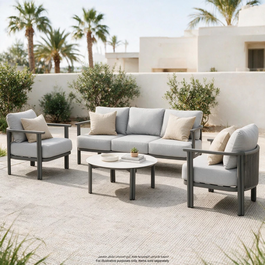 Ayla 5-Seater Aluminum Outdoor Sofa Set (186 x 77 x 61 cm)