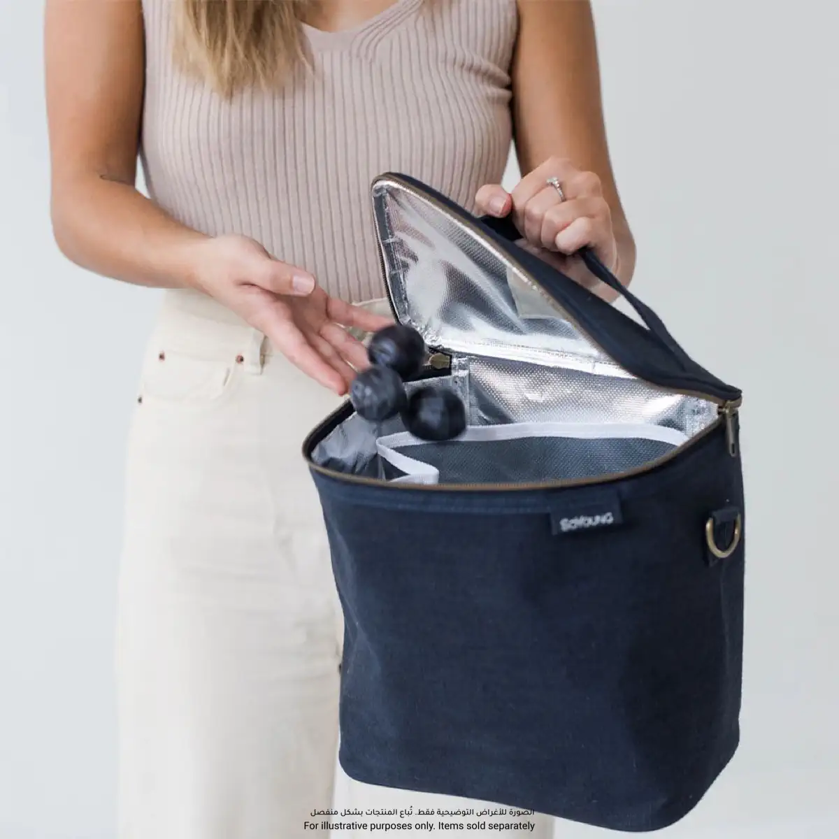 SoYoung Lunch Bag (Navy, 22.8 x 12.7 x 21.5 cm)