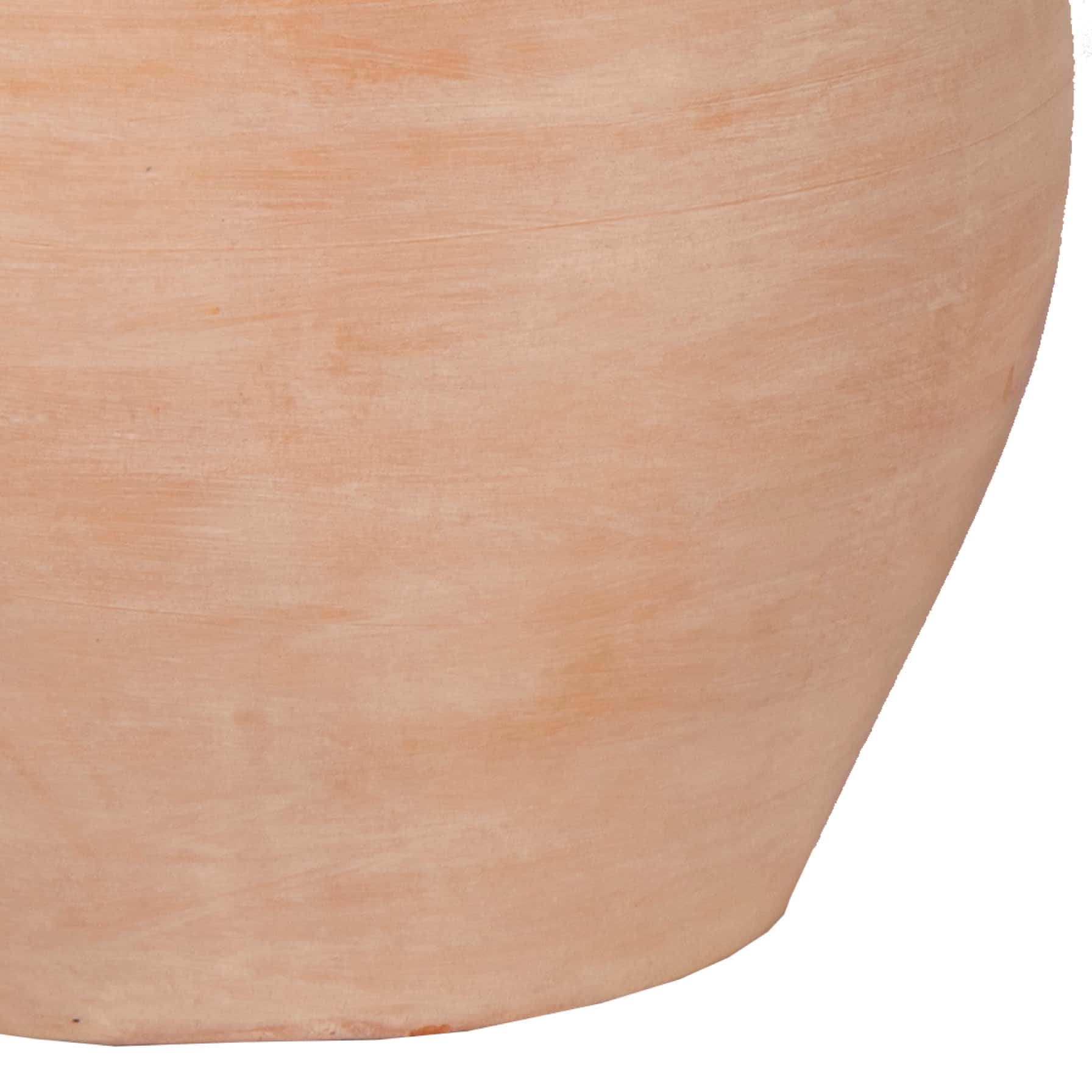 Glazed Terracotta Whitewash Belly Rim Plant Pot Generic (30 x 30 x 24 cm, Medium)