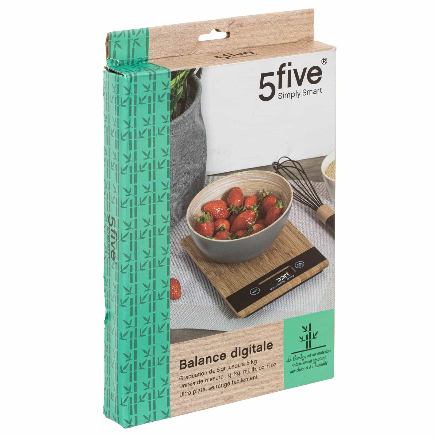 5Five Digital Bamboo Kitchen Scale (5 kg)
