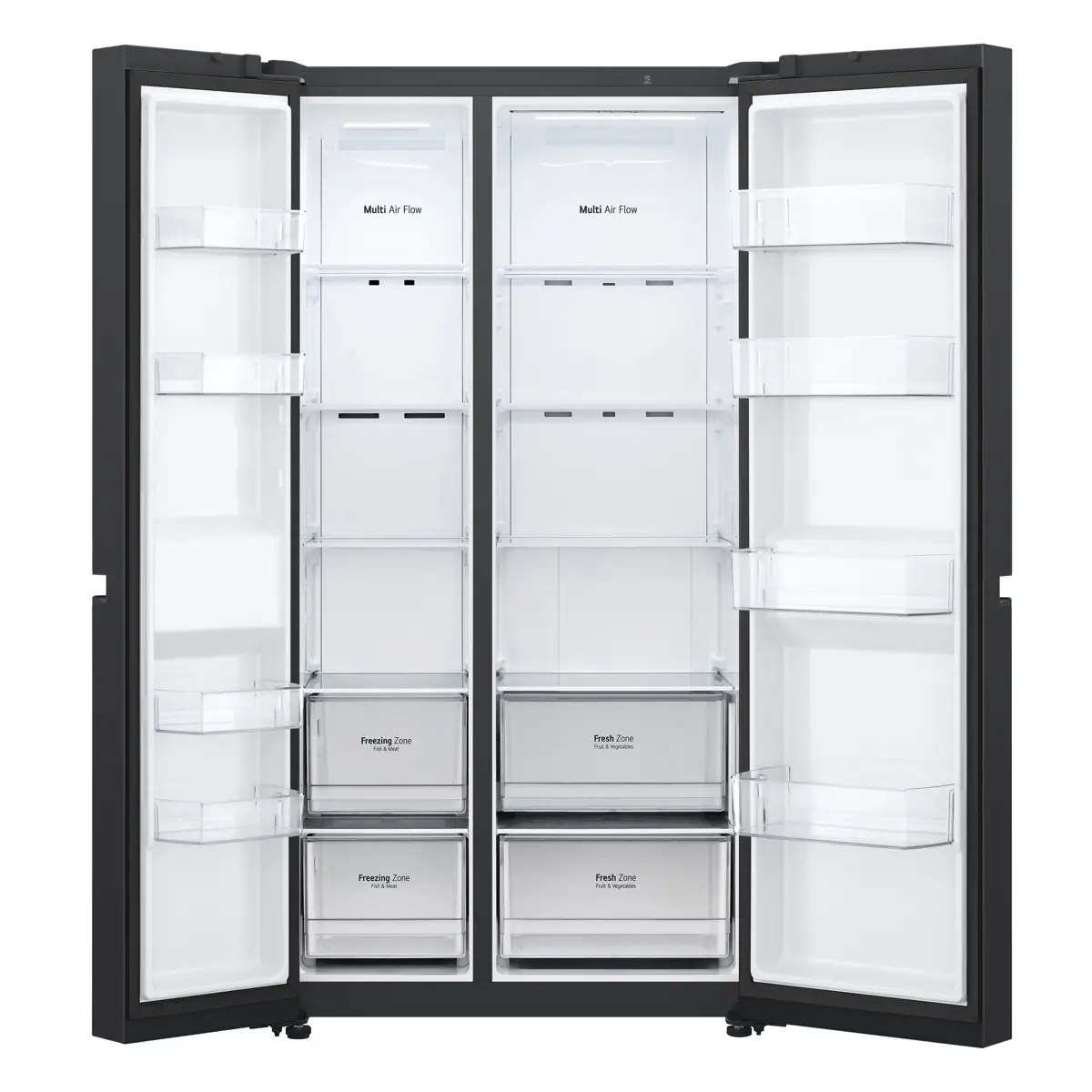LG Side By Side French Door Refrigerator, GR-B267DBM3 (Black Mirror, 650 L)