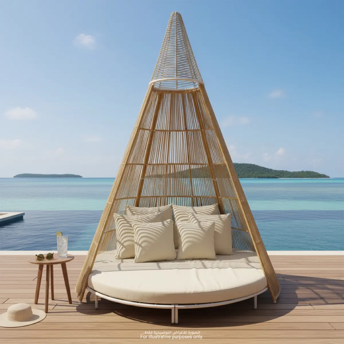 Havana Large Round Wicker Bed (205 x 211.5 x 301 cm)