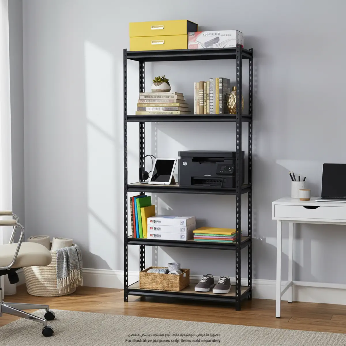 ACE Particle Board & Steel 5-Tier Adjustable Shelving Unit (86.5 x 35.5 x 182.8 cm)