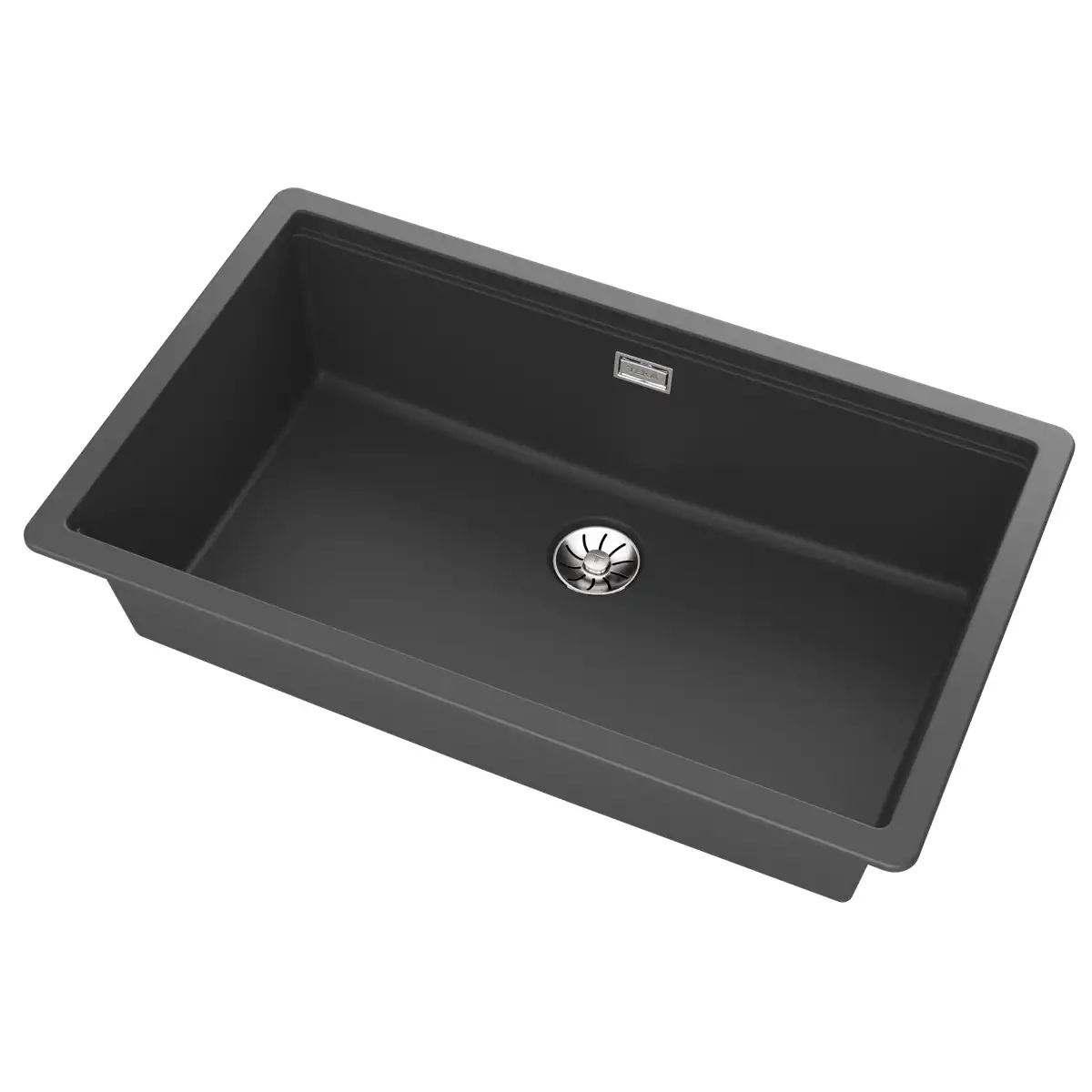 Teka 2-in-1 Installation Quartz & Acrylic Resins Kitchen Sink W/One Bowl (80 cm Base Unit, Dark Grey)