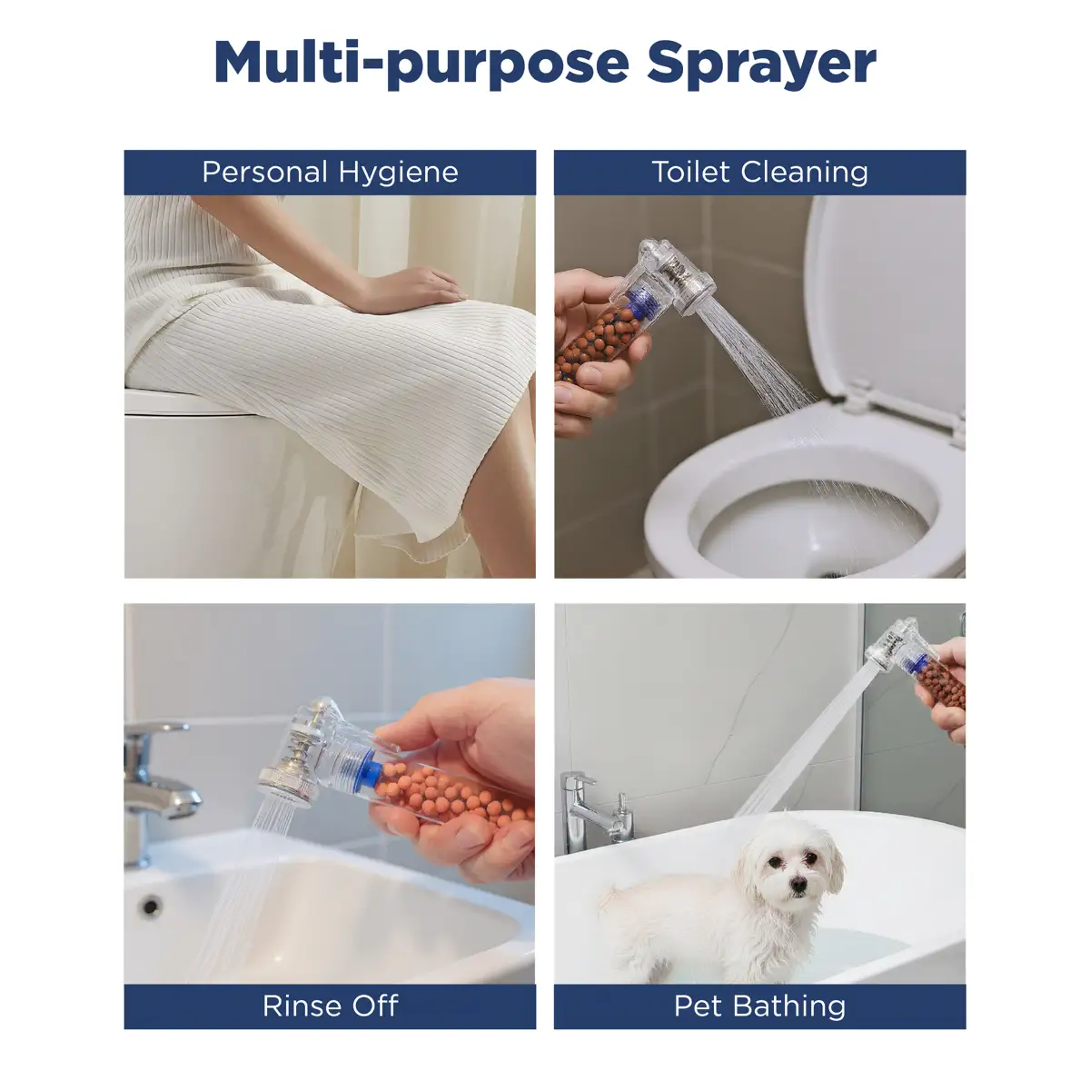 Portable Travel Shattaf Bidet Sprayer Set (Transparent, 3 m)