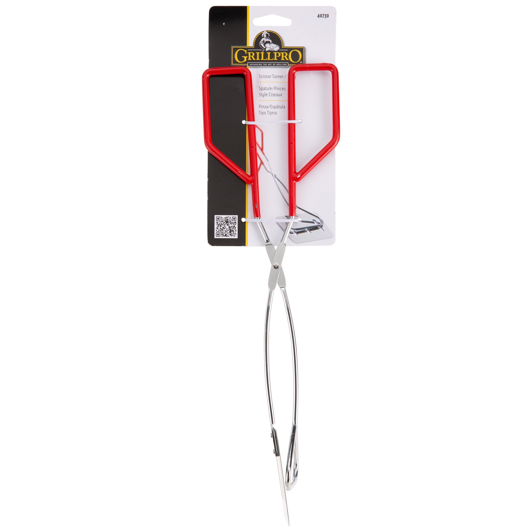Grillpro 2-in-1 Spatula Fork & Barbeque Tong (7.6 x 43.2 x 10.8 cm, Red/Silver)