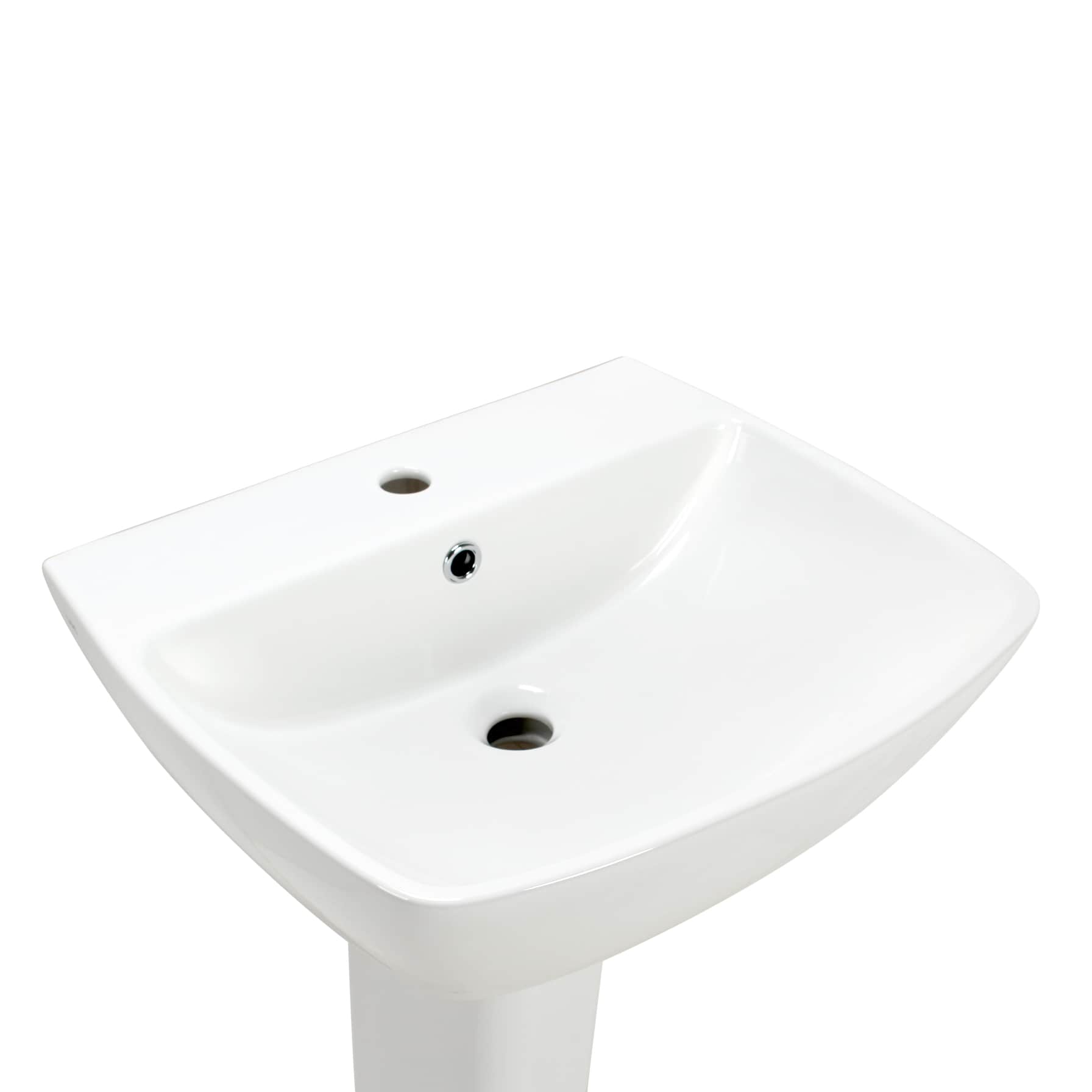 Bold Kent Ceramic Semi-Pedestal Basin (54 x 44 x 50 cm, White)