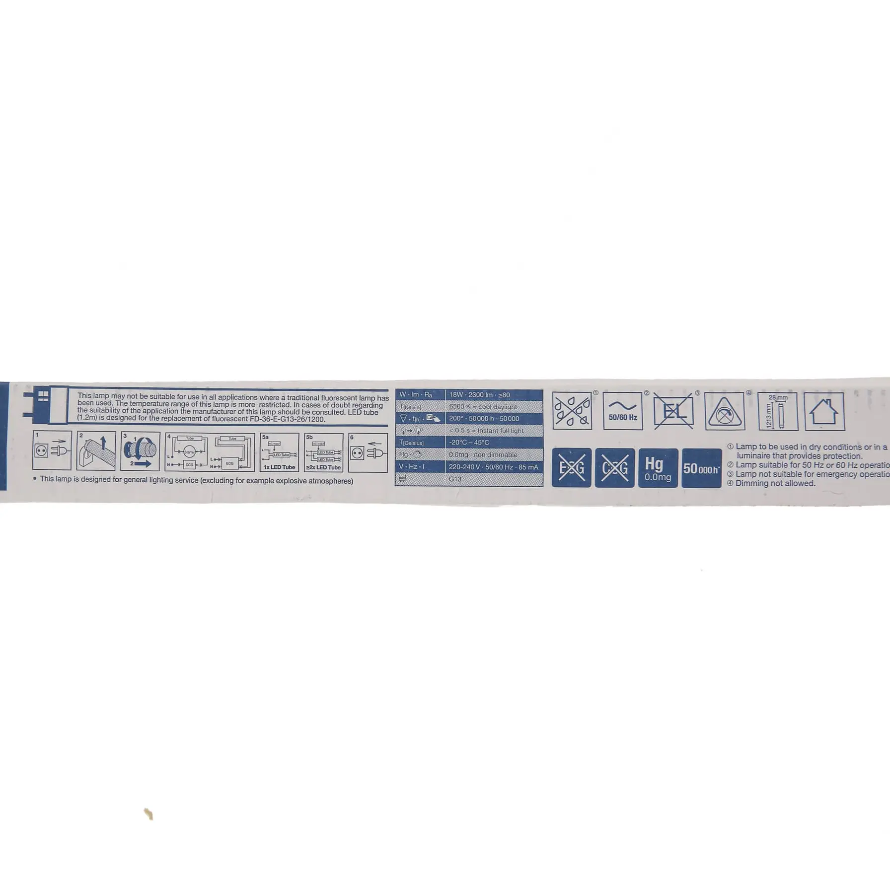 Osram G13 LED Fluorescent Tube Light (18 W, Daylight)