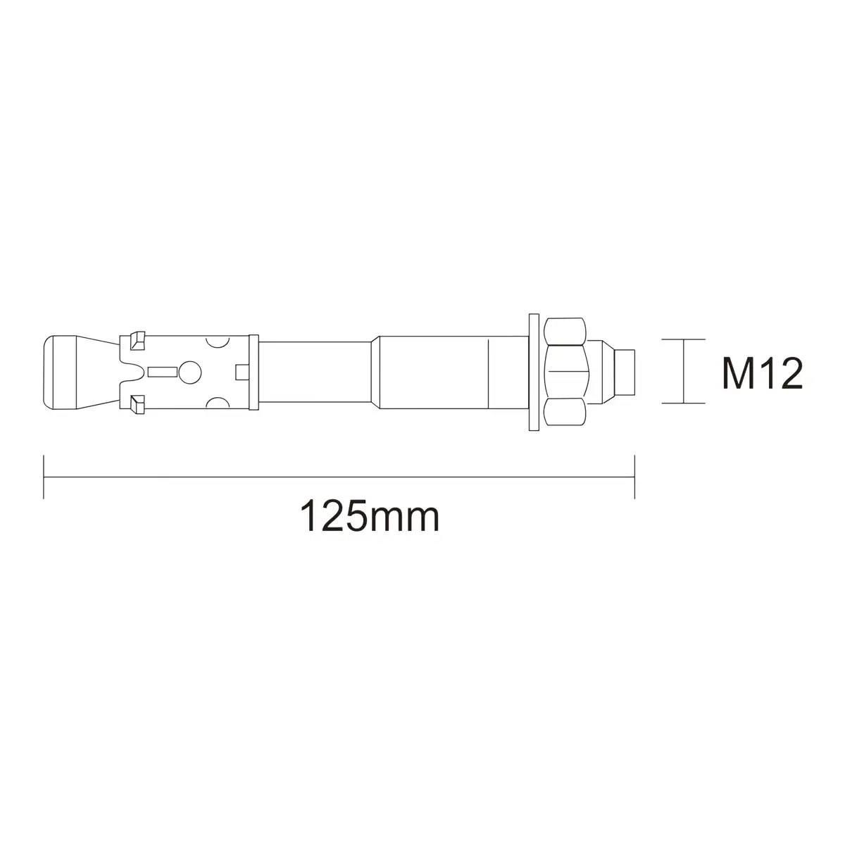 Diall Steel Through Bolt, Nut & Washer Pack (Dia. 1.2 x L. 12.5 cm, 2 Pc.)