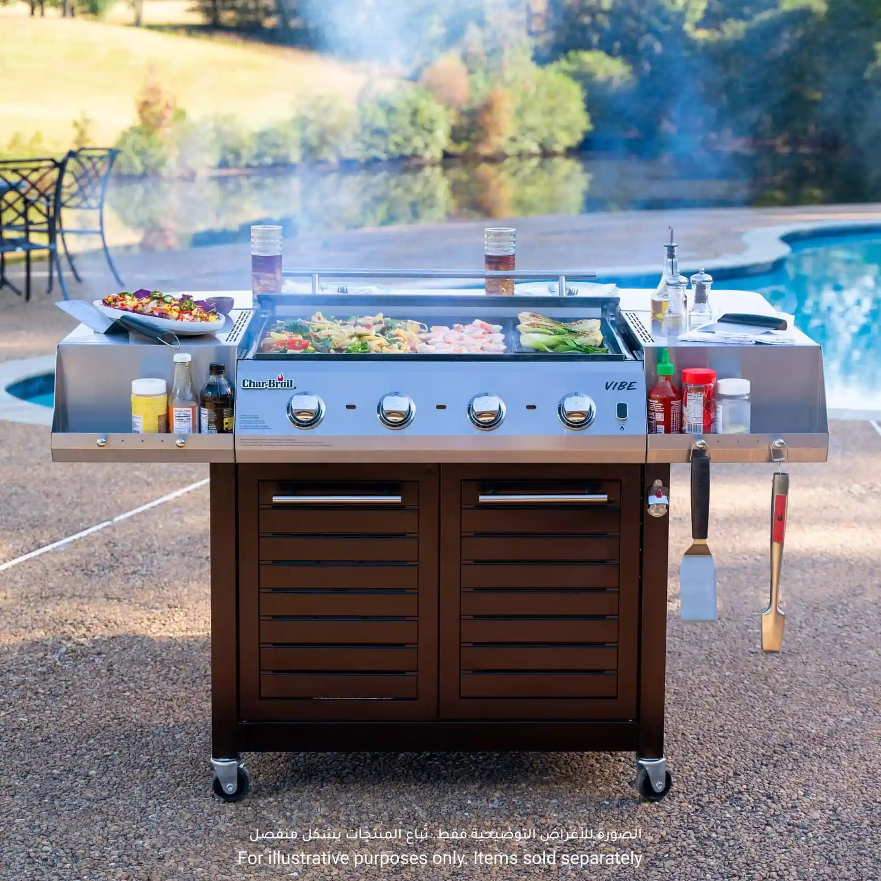 Char-Broil Vibe Griddle 535 4-Burner Gas Grill, 463259623