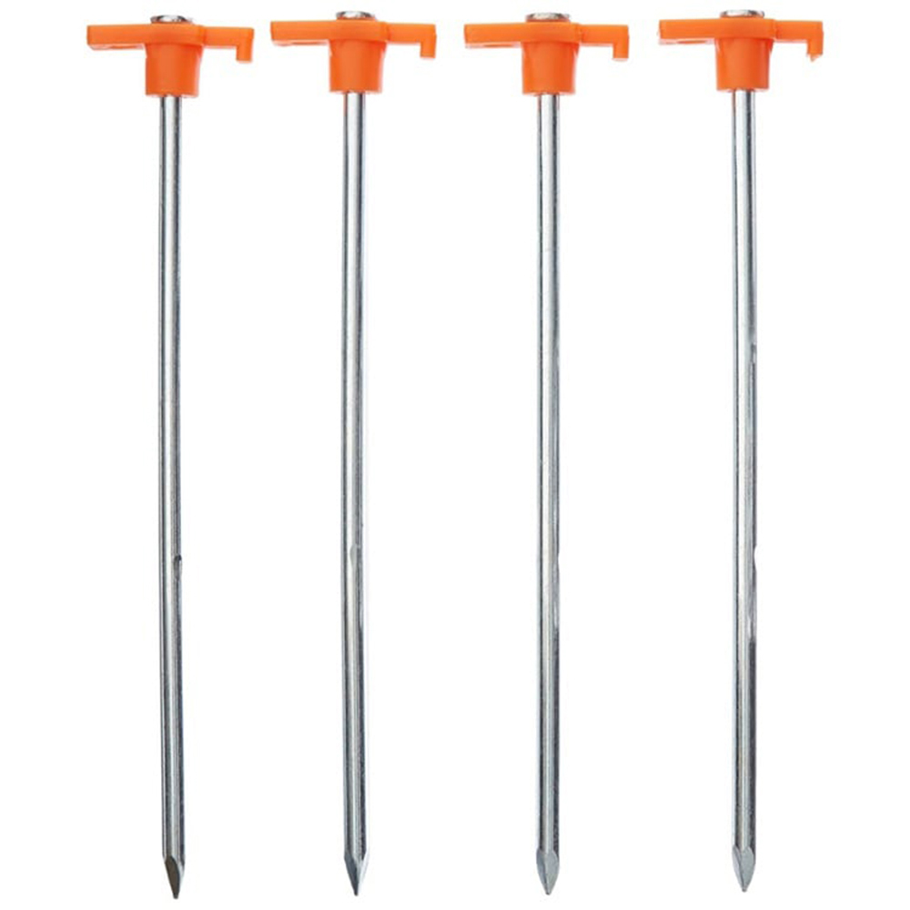Coghlan's Stake Nail Pegs (25.4 cm, Pack of 4, Silver & Orange)