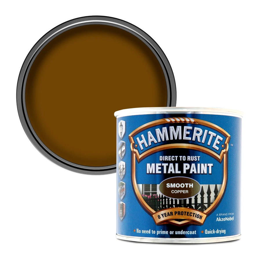 Hammerite Smooth Metal Paint (Copper, 250 ml)