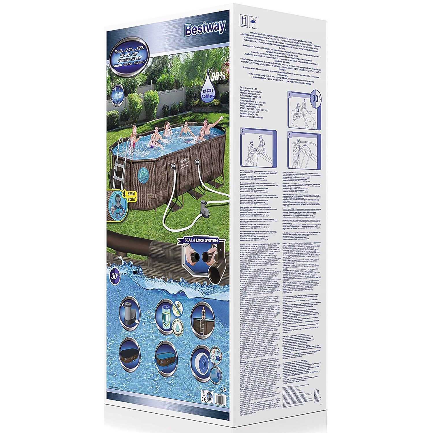 Bestway Power Steel Swim Vista Series Above Ground Pool Set (549 x 274 x 122 cm)