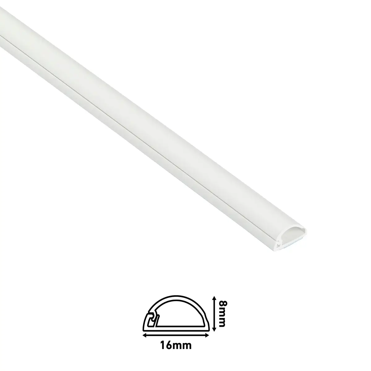 D-Line PVC Half Sphere Trunking (2 m, White)