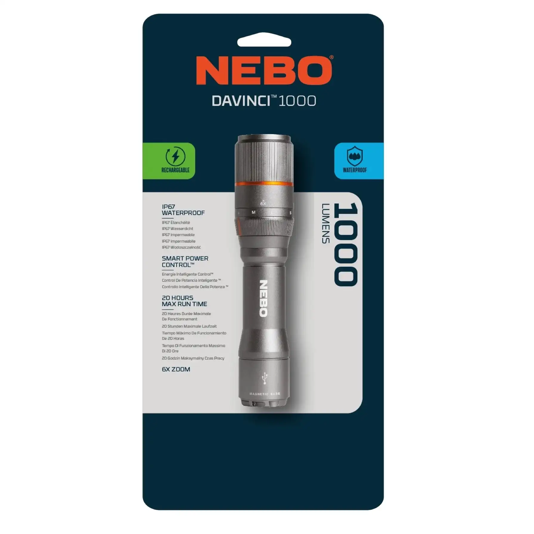 Nebo Davinci 1000 Rechargeable Flashlight (1000 lm)