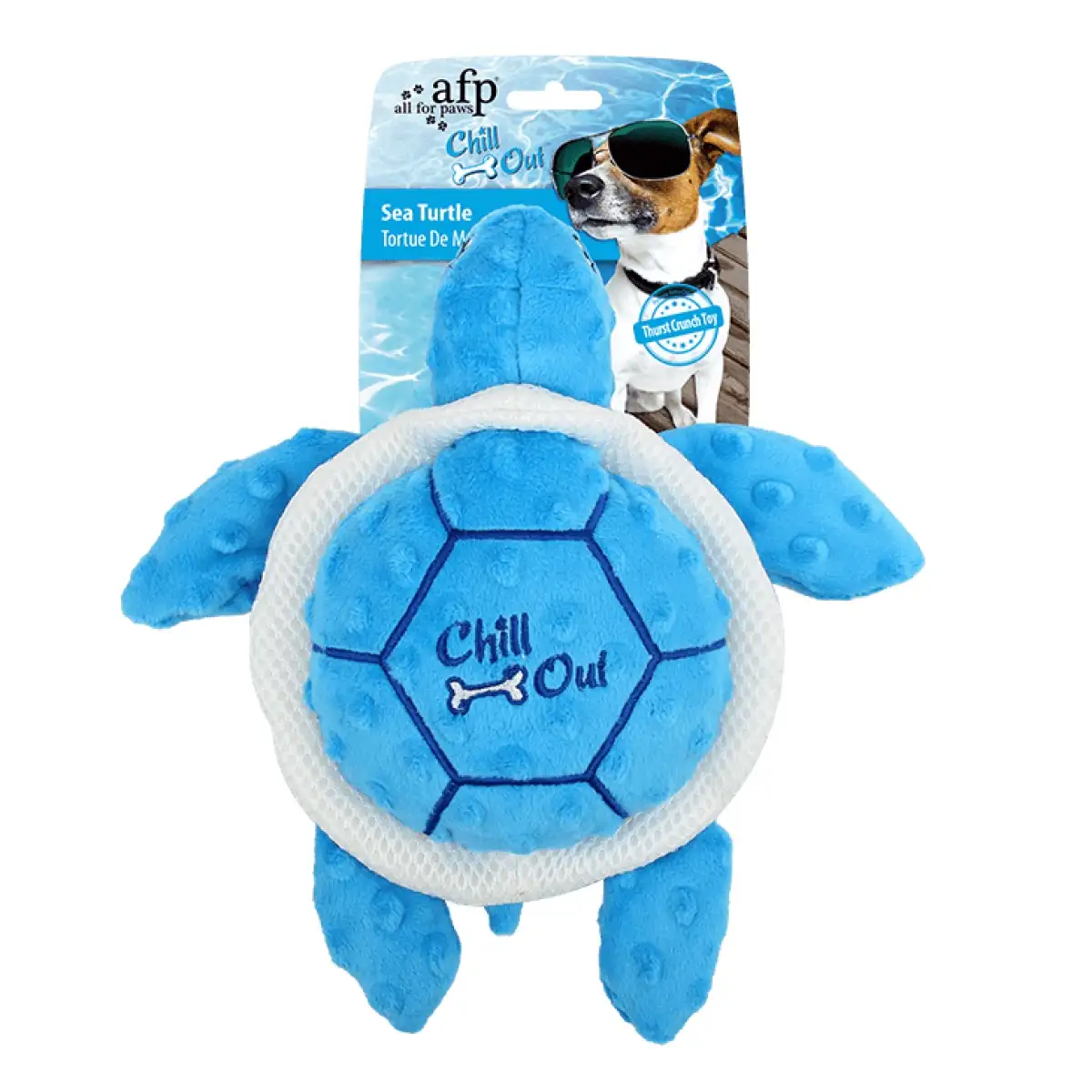 All For Paws Chill Out Sea Dog Toy Turtle (24 x 25 x 5.5 cm)