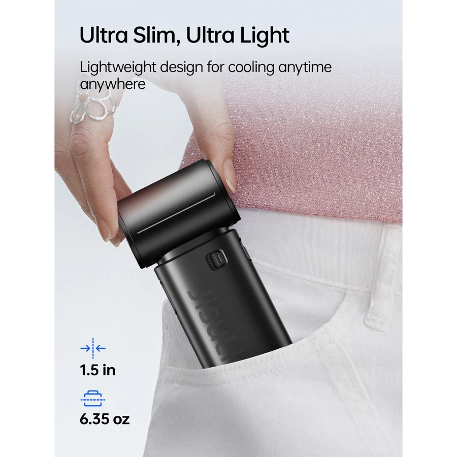 Jisulife Rechargeable Handheld Fan, Life9S (Black)