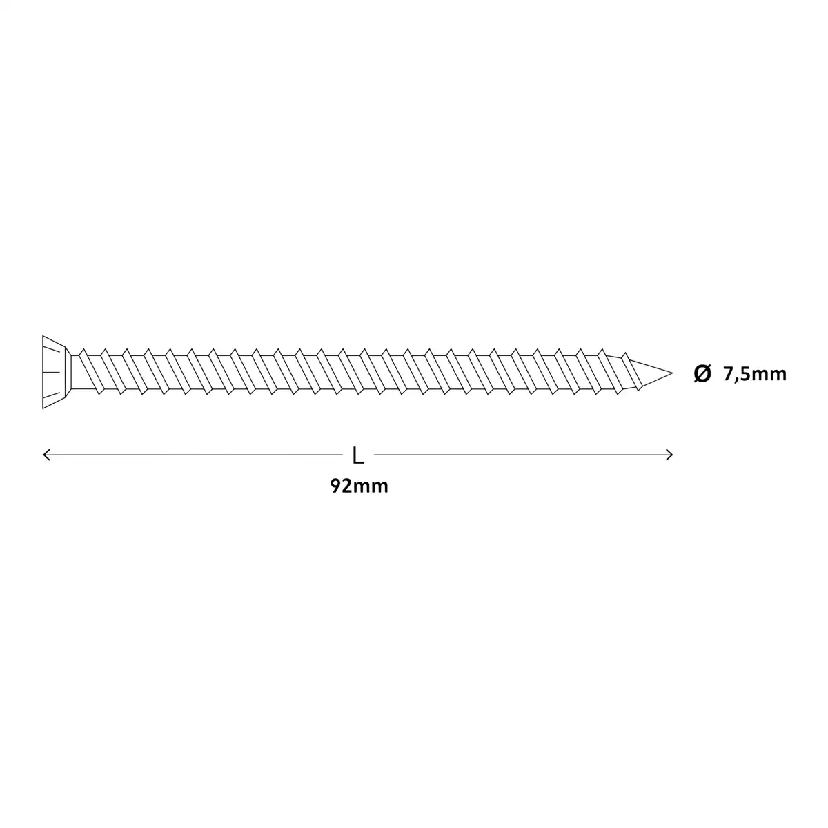 Diall Steel Pan Head Concrete Screw Pack (Dia. 0.75 x L. 9.2 cm, 20 Pc.)