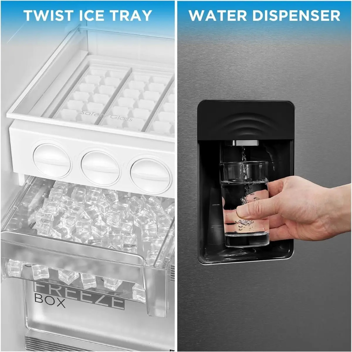 Midea Freestanding Side by Side Refrigerator W/Water Dispenser, DRS704FIE02AE (704 L, Silver)