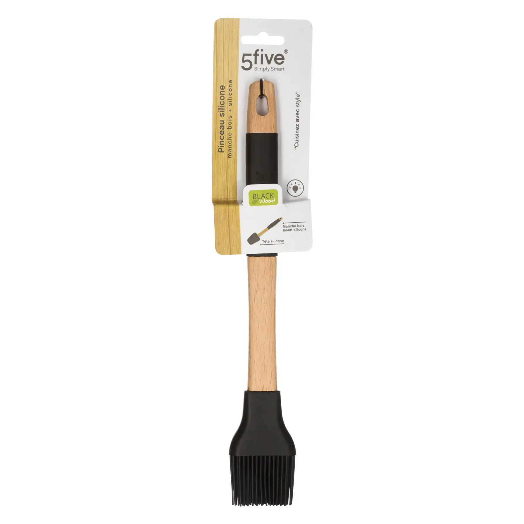 5Five Wood & Silicone Kitchen Brush (5 x 1.5 x 32 cm)