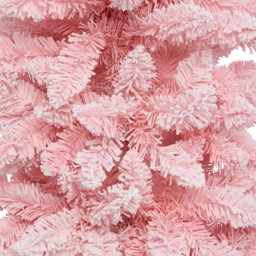 Flocked Artificial Christmas Tree (Pink, 180 cm)