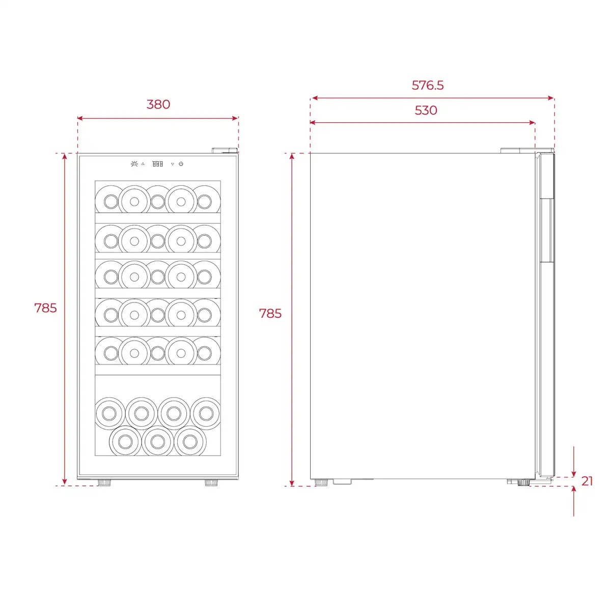 Teka Freestanding Beverage Cooler, RVF 10032 GBK (83 L)