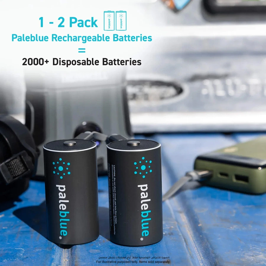 Paleblue USB-C Rechargeable Li-Ion D 2-Batteries Pack (1.5 V)