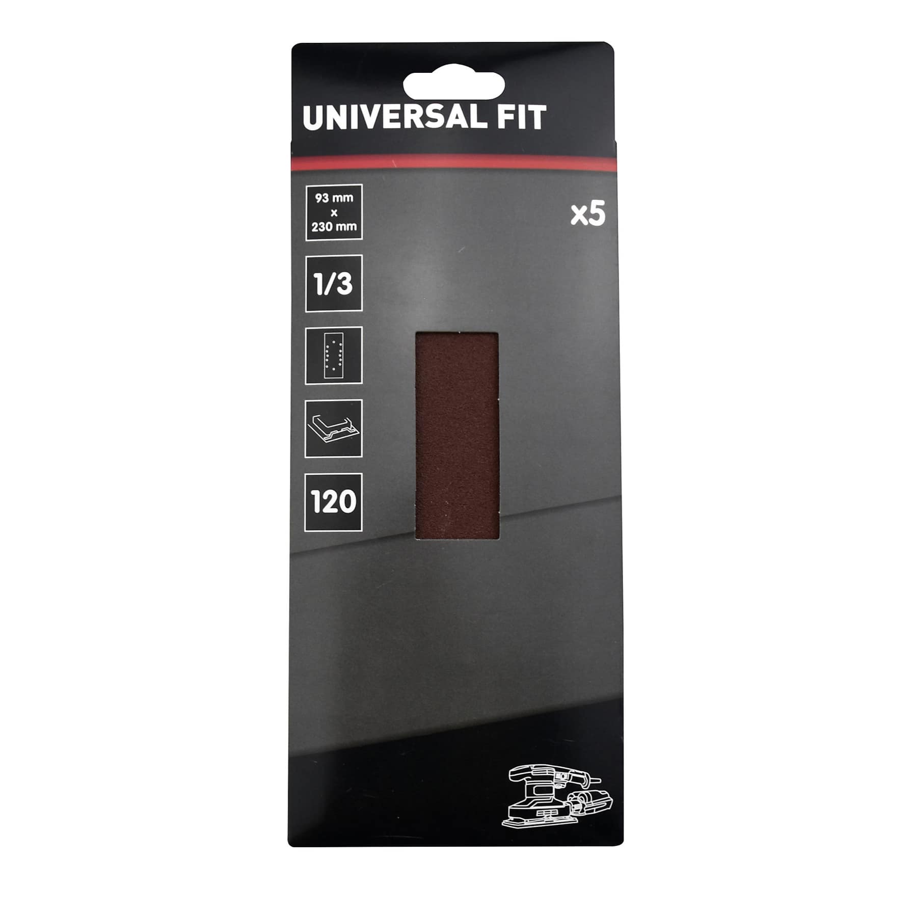 Universal Fit Sanding Sheet Pack (23 x 9.3 cm, 120 Fine Grit, 5 Pc.)