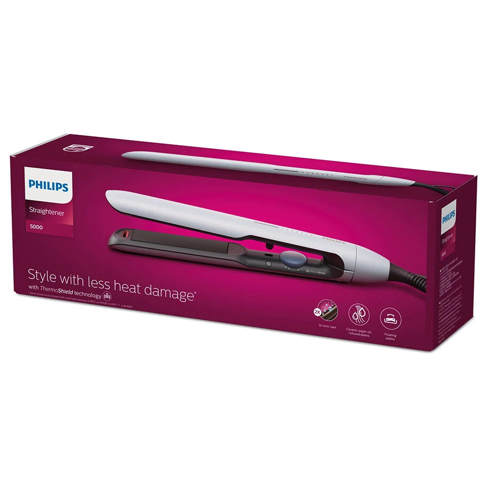 Philips 5000 Series Iron Hair Straightener W/ThermoShield Technology, BHS520/03