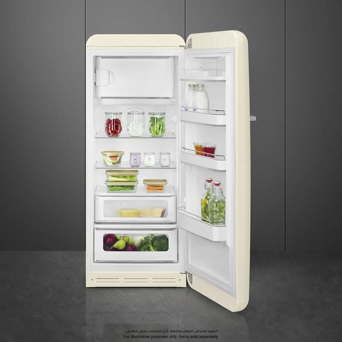 SMEG Freestanding 50s Retro Style Refrigerator, FAB28RCR5GA (281 L)