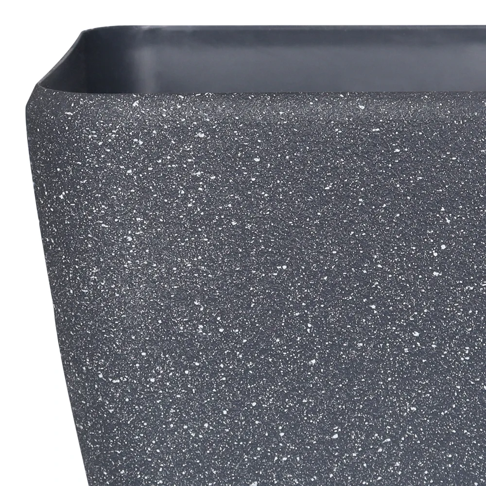 Verve Rough Square Plastic Pot (40 cm, Grey)