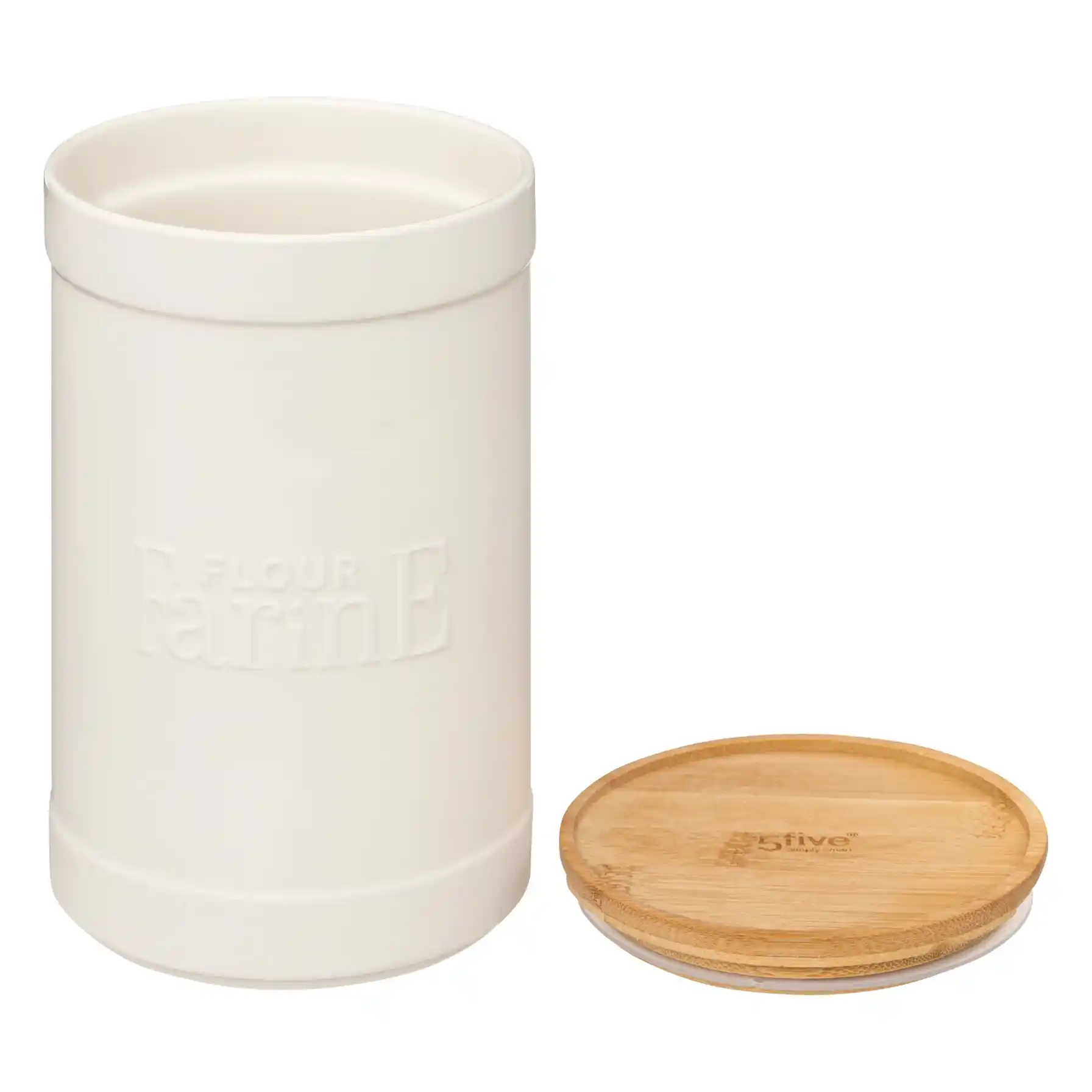 5Five Natureo Stoneware Flour Box (12.2 x 19.5 cm, White)