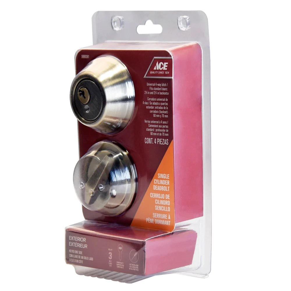 Ace Antique Brass Single Cylinder Deadbolt
