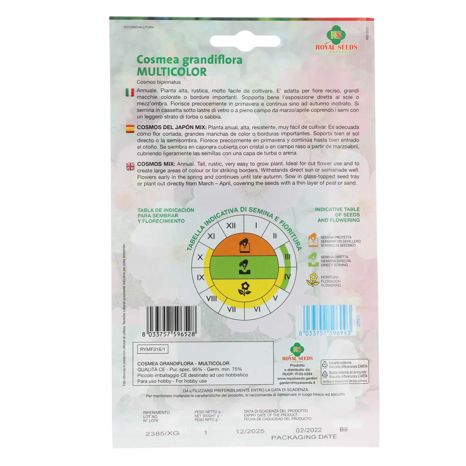 Royal Seeds Mixed Cosmos Seed Pack