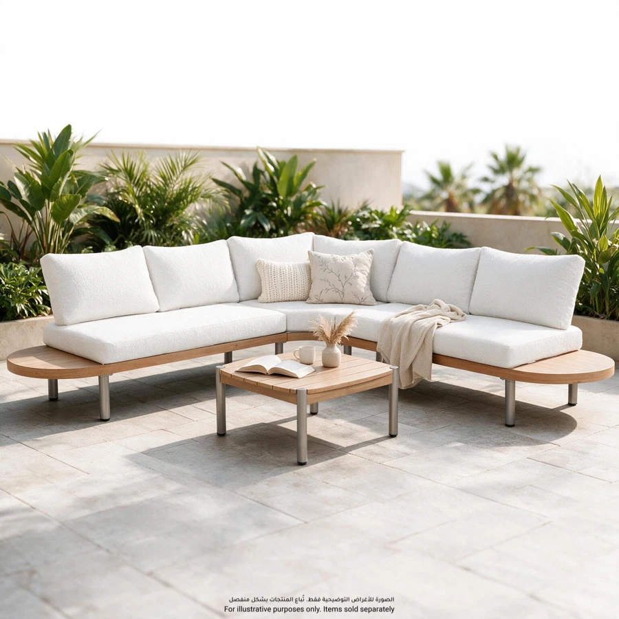 Diara Aluminum Corner Outdoor Sofa Set (162 x 69 x 69 cm)