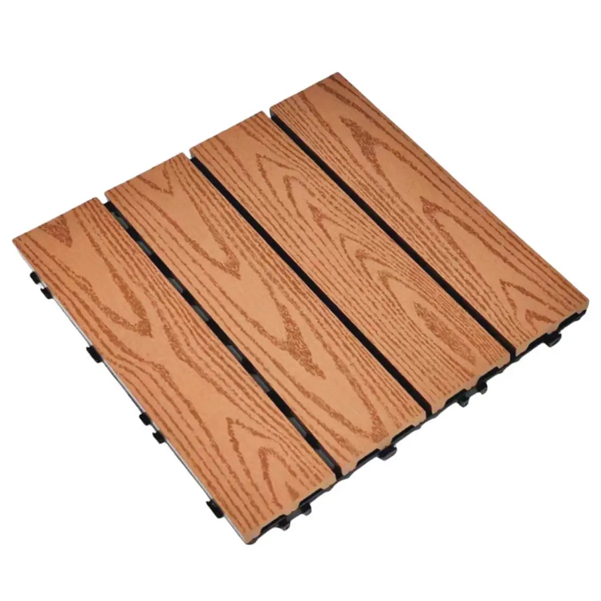 Garden Plastic Floor Decking Tiles (Redwood, 30 x 30 x 2 cm, 11 Pc.)