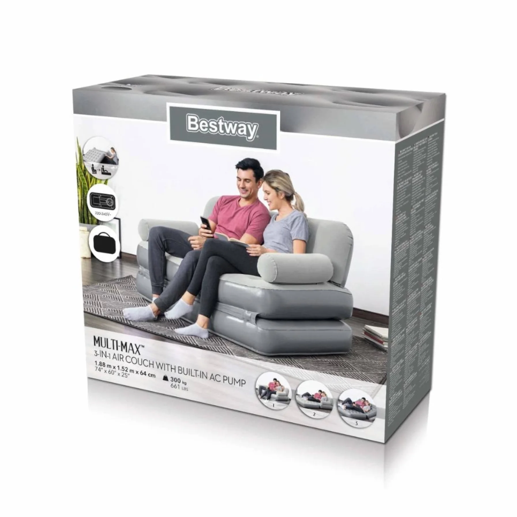 Bestway Multi-Max Inflatable Couch (188 x 152 x 64 cm)