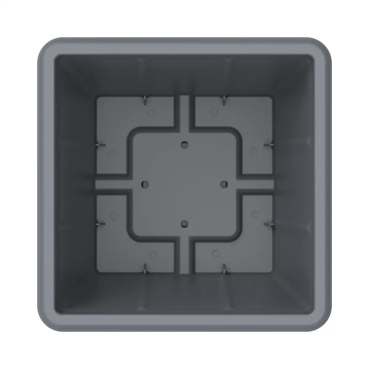 Cosmoplast Cedargrain Square Plant Pot W/Tray (Grey, 20 L)