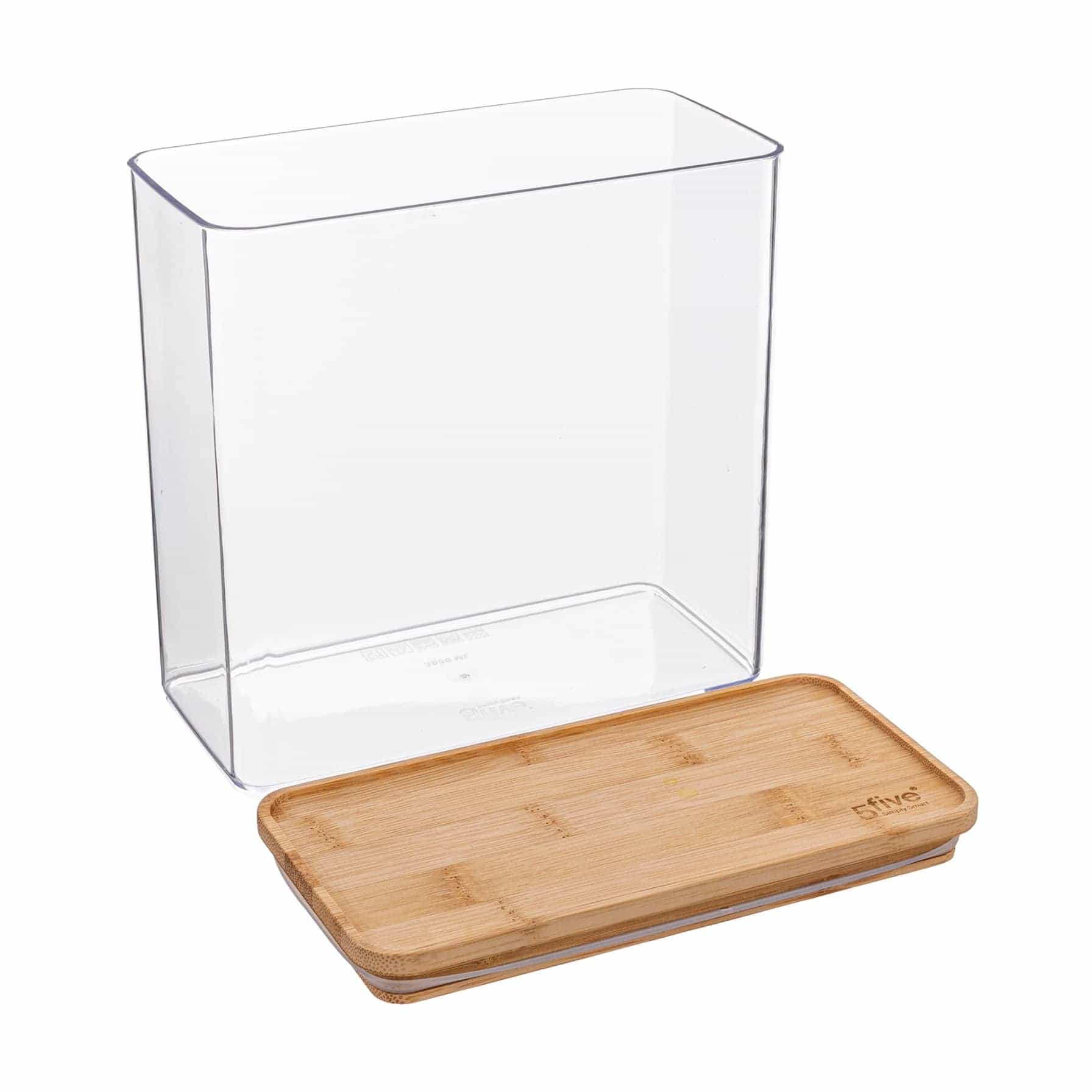 5Five Rectangular Container W/Bamboo Lid (3 L)