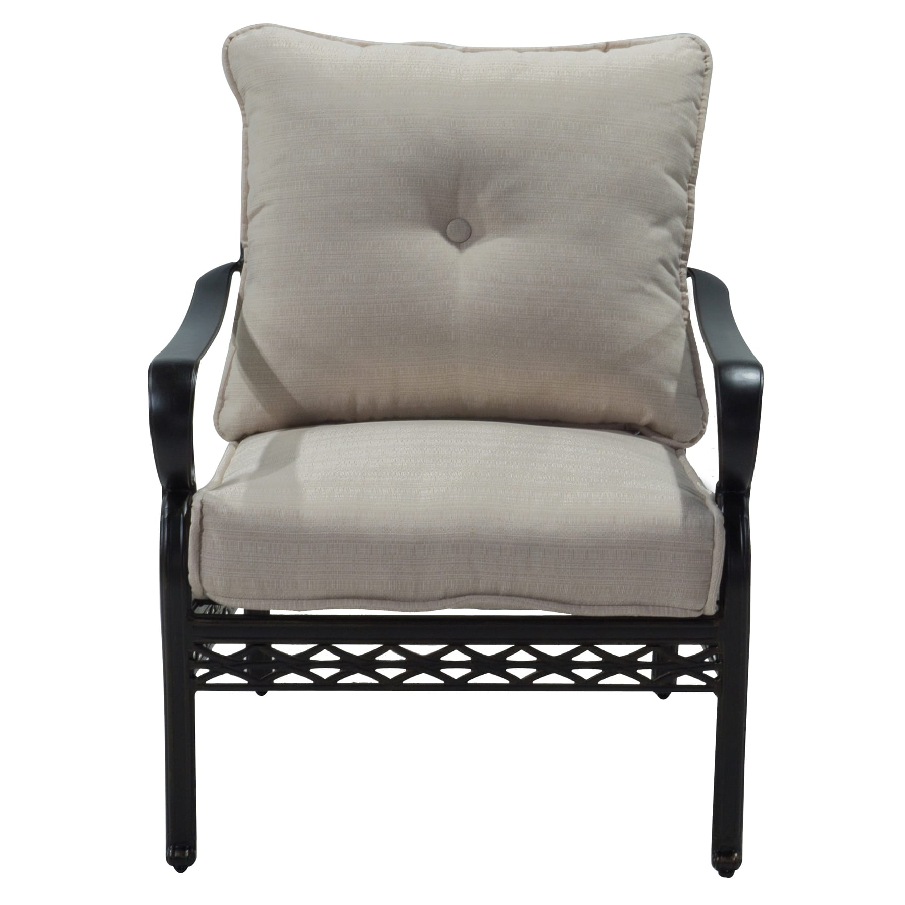Milano Cast Aluminum Single Outdoor Sofa W/Cushions Generic (77 x 91 x 95 cm)