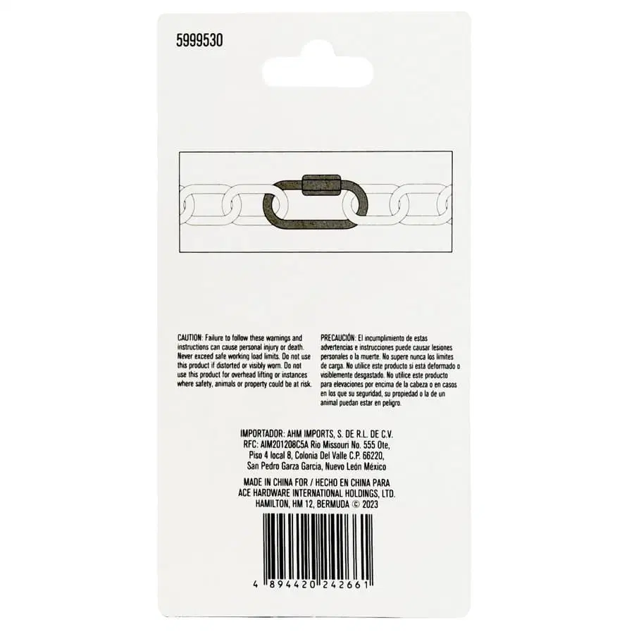 Ace Galvanized Steel Quick Chain Link Pack (0.48 cm, Pc.)