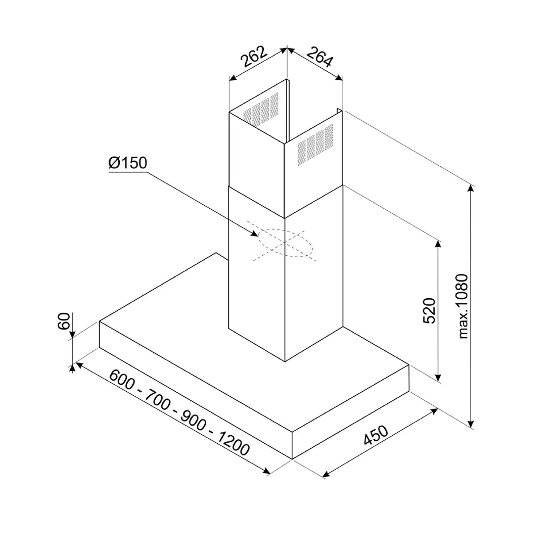 Smeg Universale Aesthetic Wall Hood, KBT900XE (52 x 90 x 45 cm)
