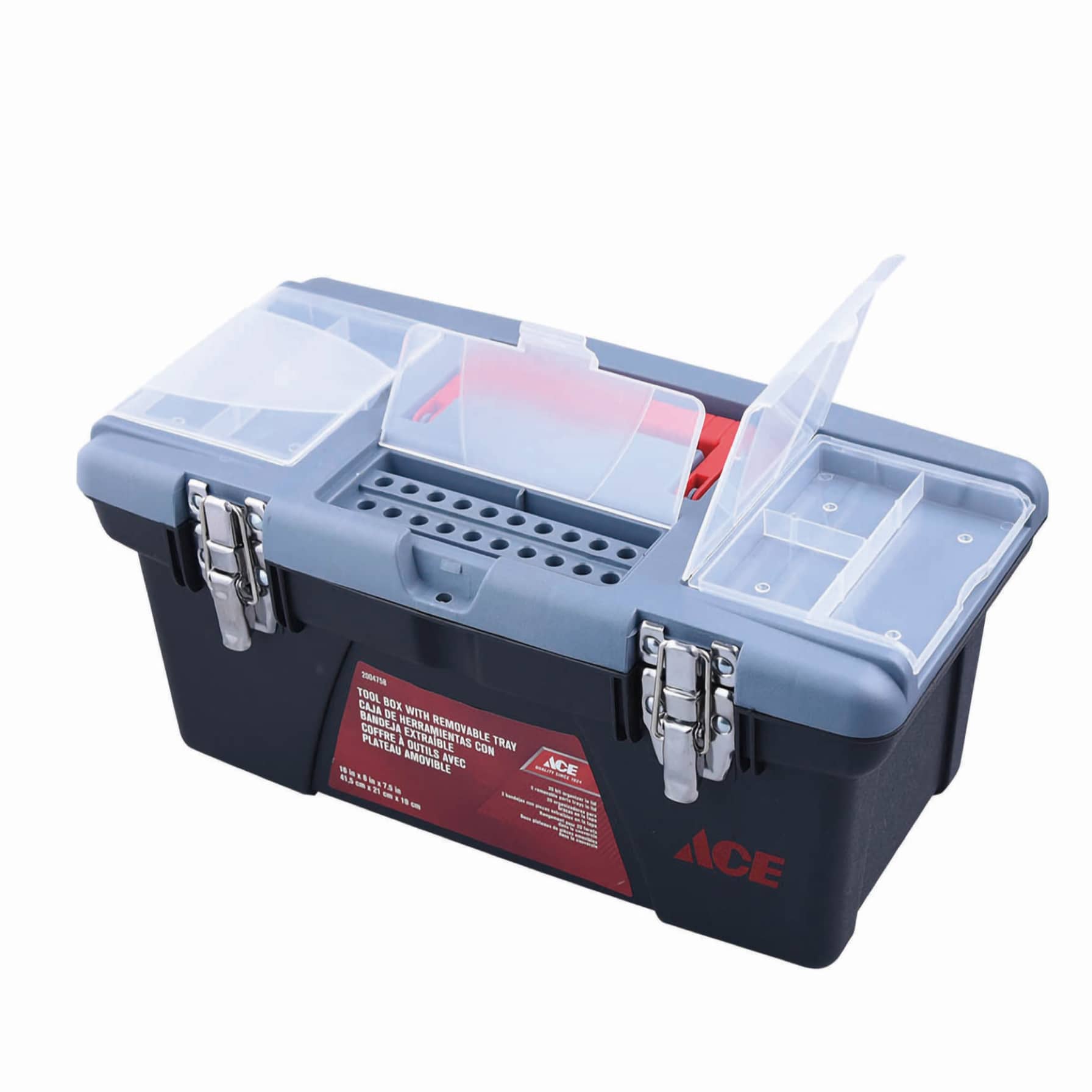 Ace Plastic Tool Box W/Removable Parts Tray (41.5 cm)