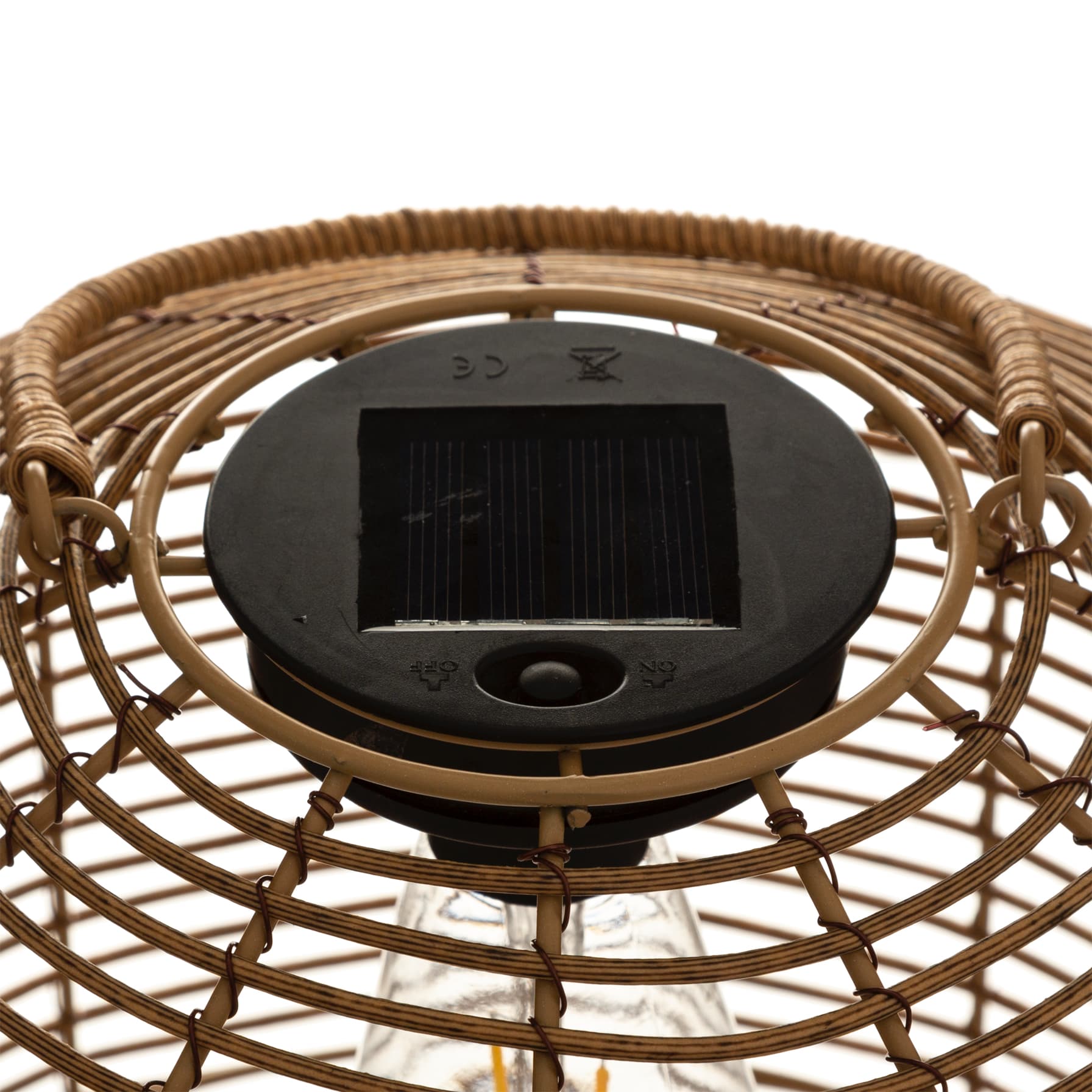 Natural Rattan Solar Lamp, H30