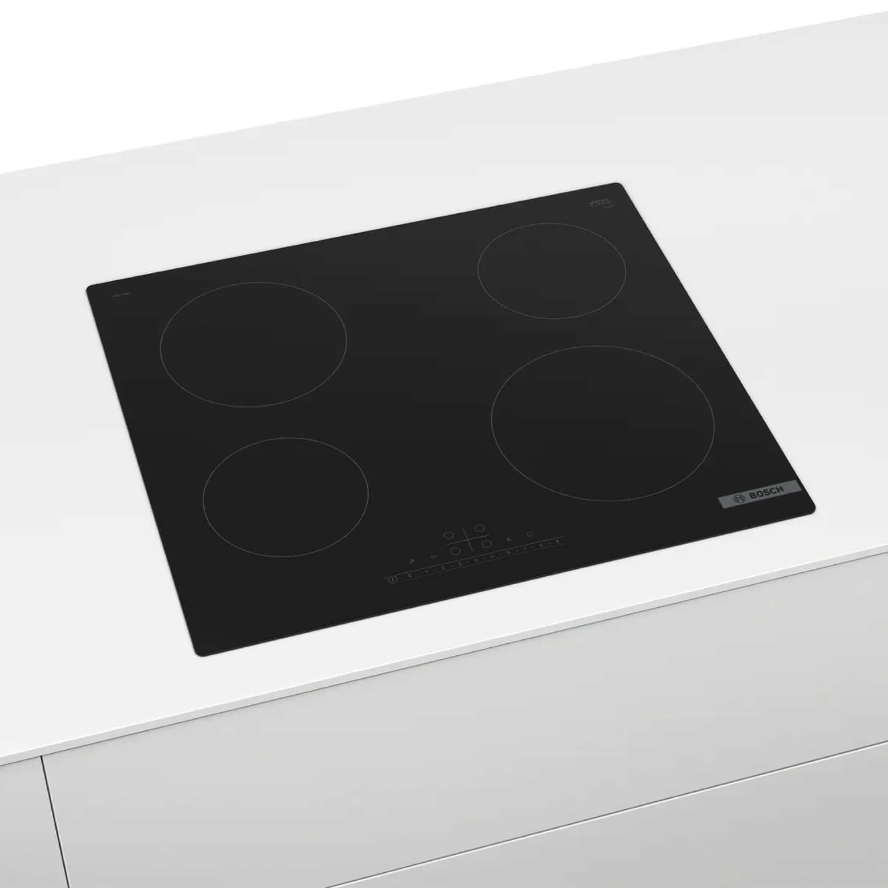 Bosch Serie 6 Built-In 4-Zone Electric Hob, PKE611FB2M (59 x 52 x 4.5 cm)