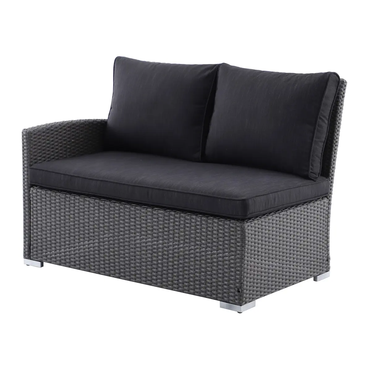 Aston Rattan 5-Seater Steel Corner Outdoor Sofa Set (190 x 75 x 84 cm)
